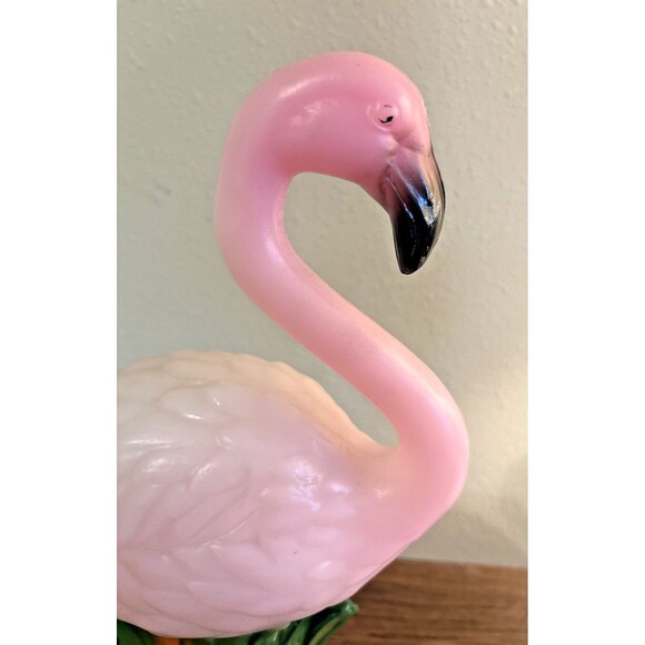 Vintage Pink Flamingo Bird Plastic Blow Mold 15 Inches Light TV Lamp - Picture 7 of 16
